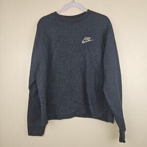 Nike Air Jumper Mens Size Large Grey Adults Fleece Cotton Pullover Sweatshirt